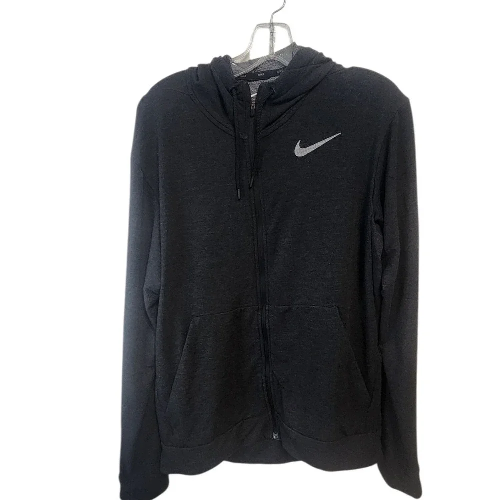 Nike Dri-FIT Full Zip Hoodie Women's Gray Athletic Jacket Gym Activewear